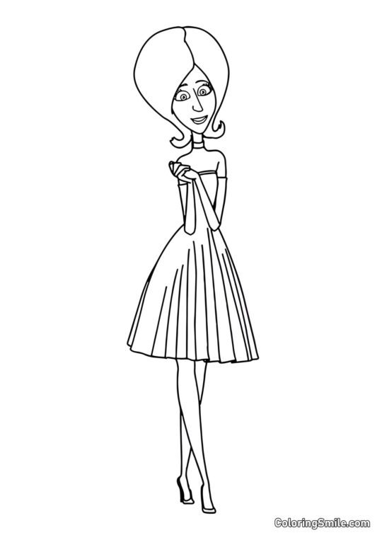 Скарлет Оверкіл у Сукні - Розмальовка