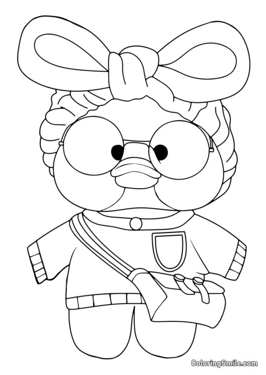 Лалафанфан качка з красивим бантом - Розмальовка