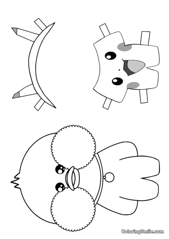 Лалафанфан у костюмі Пікачу - Розмальовка