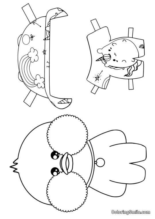 Лалафанфан у одязі (піжама єдинорога) - Розмальовка