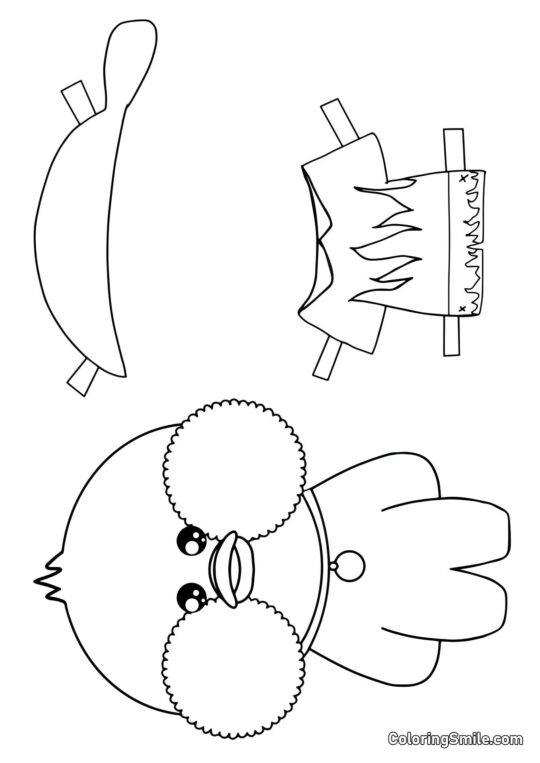 Лалафанфан у одязі (майка, шорти і бандана) - Розмальовка