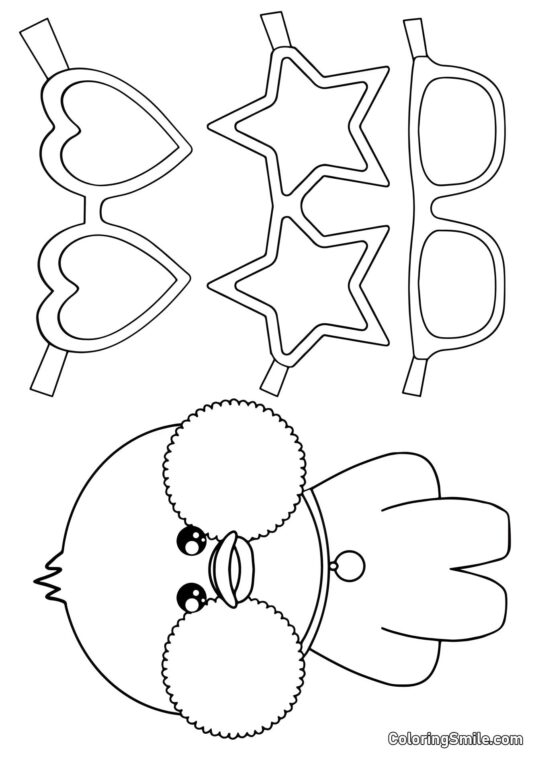 Лалафанфан з вирізаними окулярами - Розмальовка