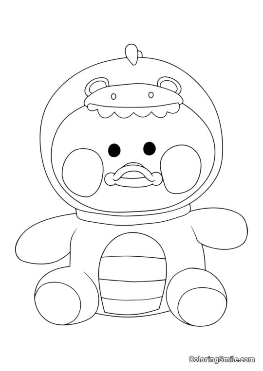 Лалафанфан качка у кигурімі динозавра - Розмальовка