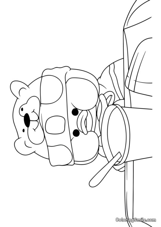 Лалафанфан качка їсть - Розмальовка