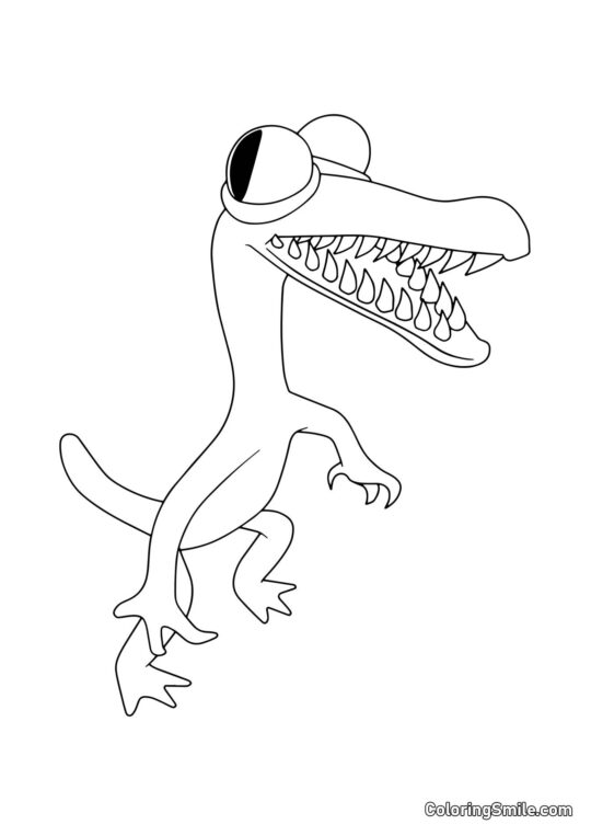 Зубастий Оранжевий з Rainbow Friends - Розмальовка