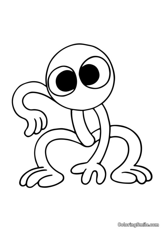 Фіолетовий з Rainbow Friends - Розмальовка