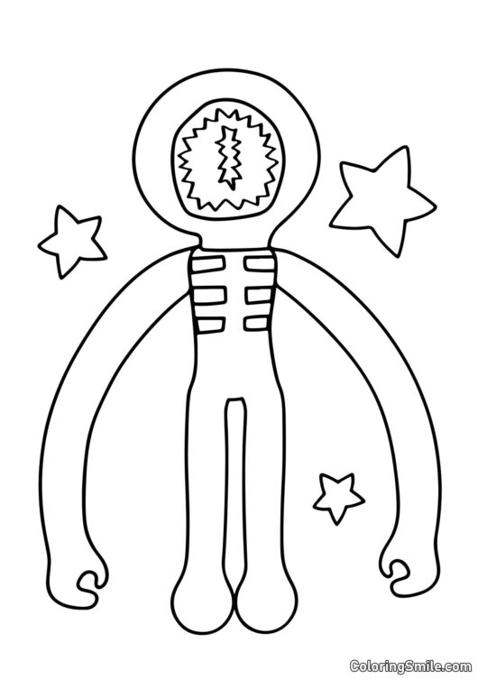 Червоний друг з зубастим ротом - Розмальовка
