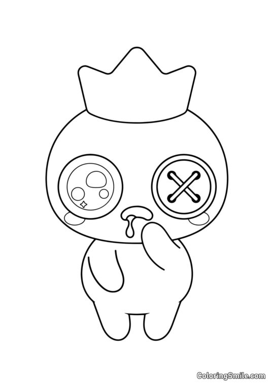 Кавайний Синій з Rainbow Friends - Розмальовка