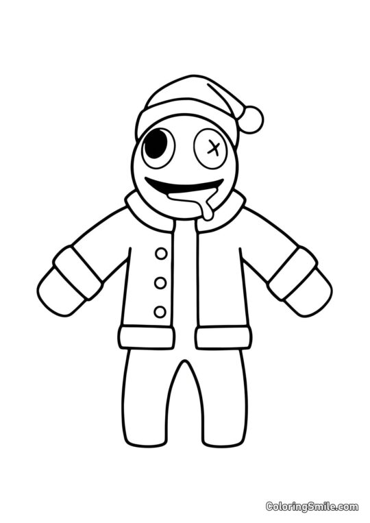 Синій у шапці Санти - Розмальовка