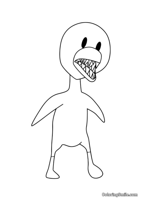 Жовтий курча з Rainbow Friends - Розмальовка