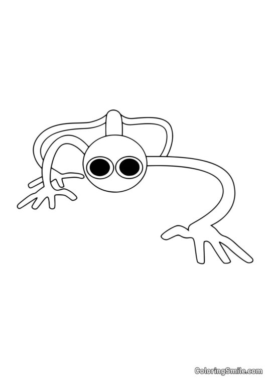 Фіолетовий з Rainbow Friends підкрадається - Розмальовка