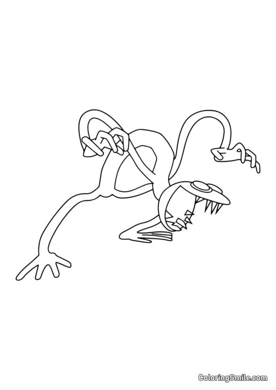 Небезпечний Фіолетовий з Rainbow Friends - Розмальовка