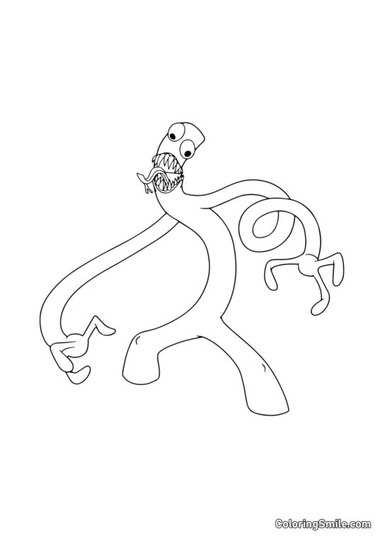 Зелений з Rainbow Friends - Розмальовка