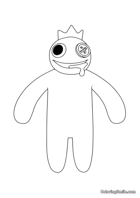 Синій з Rainbow Friends - Розмальовка