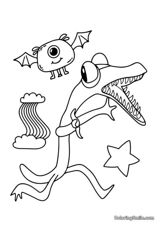 Оранжевий друг біжить в паніці - Розмальовка