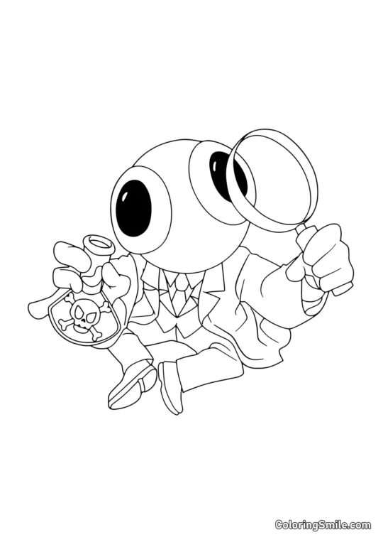 Веселка з отрутою та лупою - Розмальовка