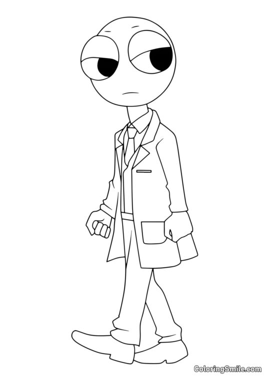 Хитрий Червоний з Rainbow Friends - Розмальовка