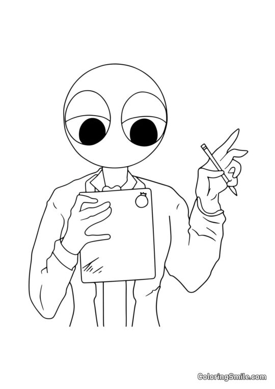 Червоний з олівцем - Розмальовка