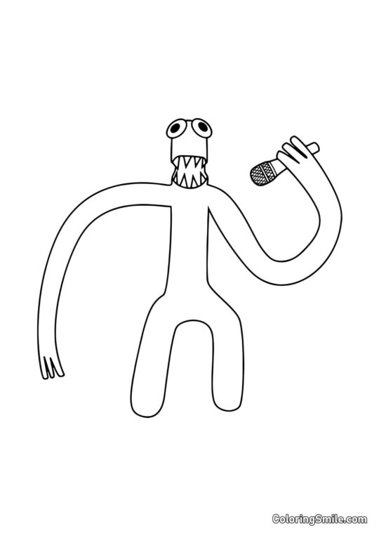 Зелений з мікрофоном - Розмальовка