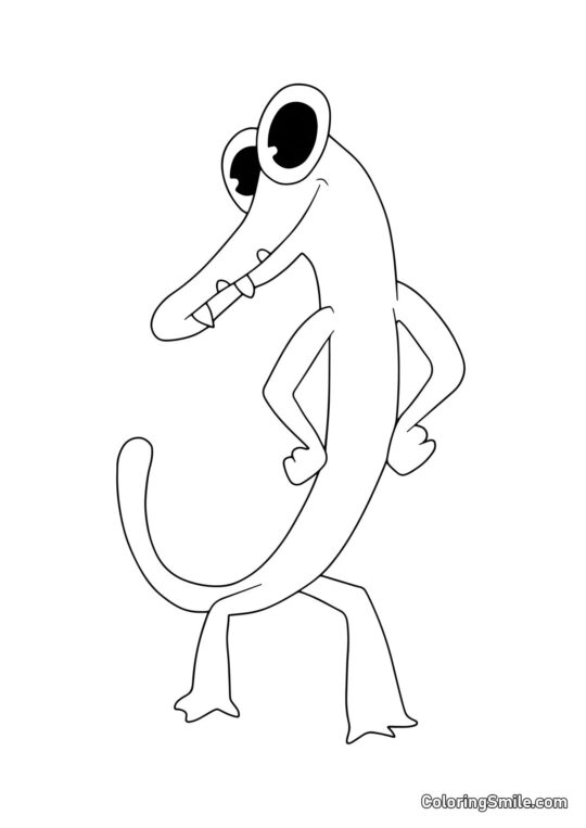 Оранжевий ящір з Rainbow Friends - Розмальовка