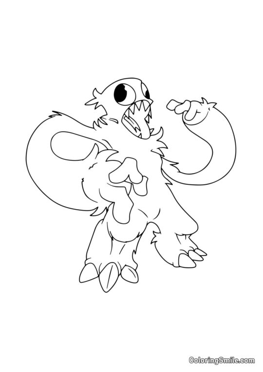 Розлючений Зелений з Rainbow Friends - Розмальовка