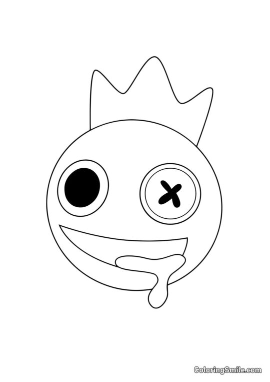 Портрет Синього з Rainbow Friends - Розмальовка