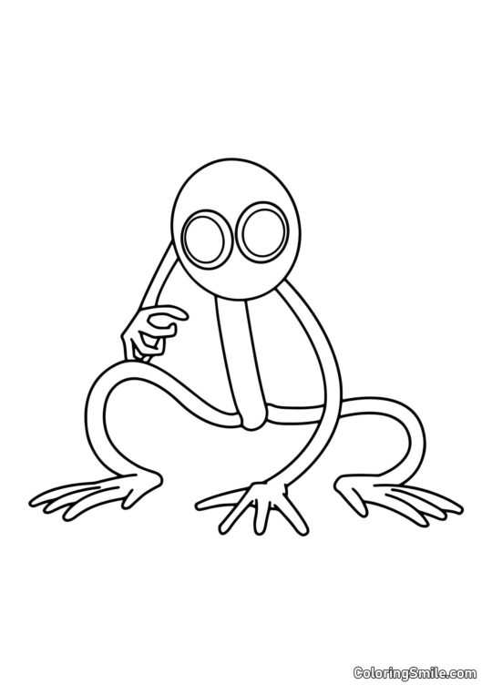 Фіолетовий з Rainbow Friends - Розмальовка