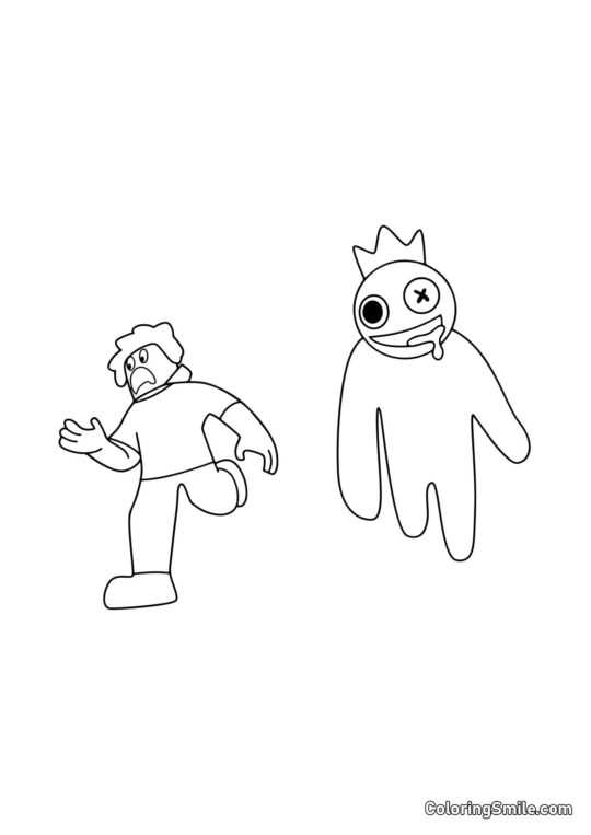 Синій переслідує гравця - Розмальовка