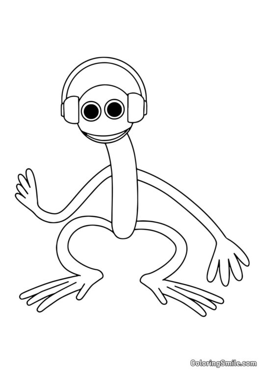 Фіолетовий в навушниках - Розмальовка