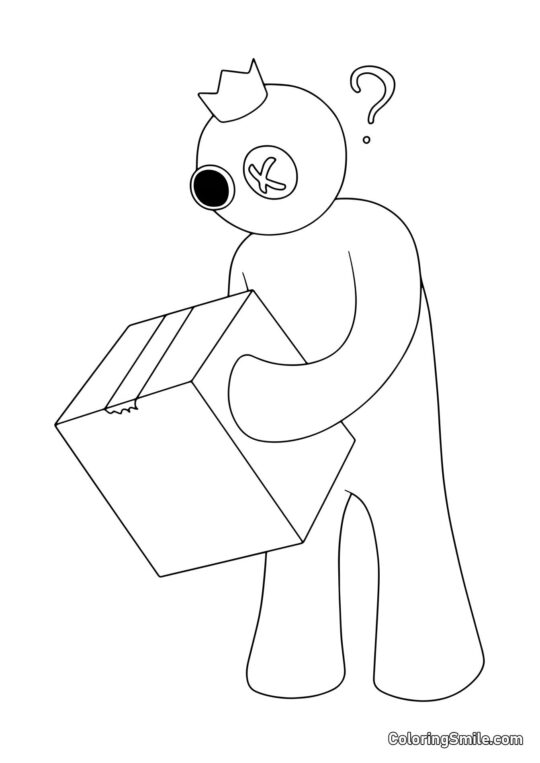 Синій і коробка - Розмальовка