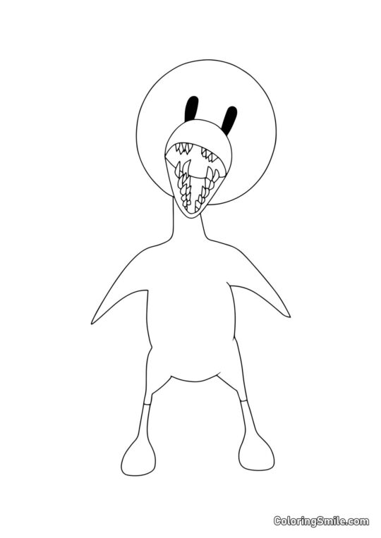 Жовтий з Rainbow Friends - Розмальовка