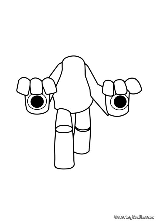 Білий з Rainbow Friends - Розмальовка