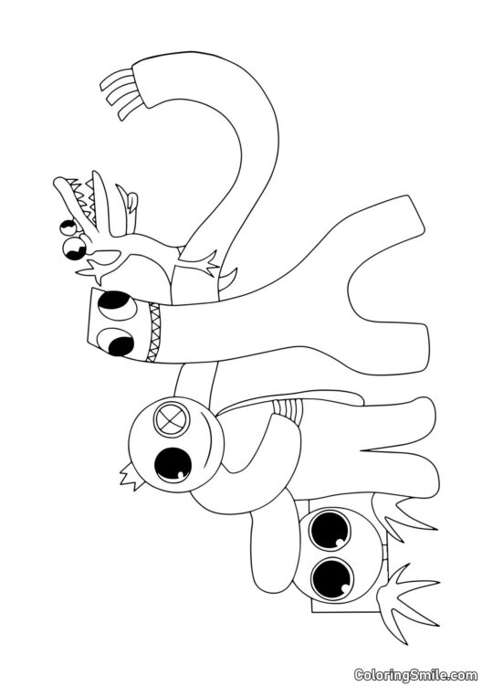 Веселі Rainbow Friends - Розмальовка