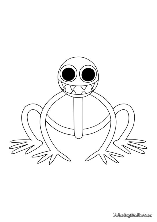 Фіолетовий показує зуби - Розмальовка