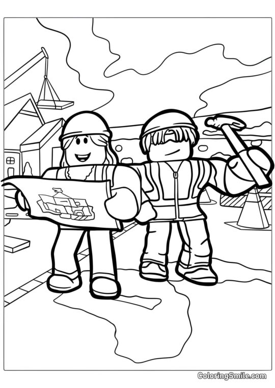 Roblox Будівельні Шкіри - Розмальовка