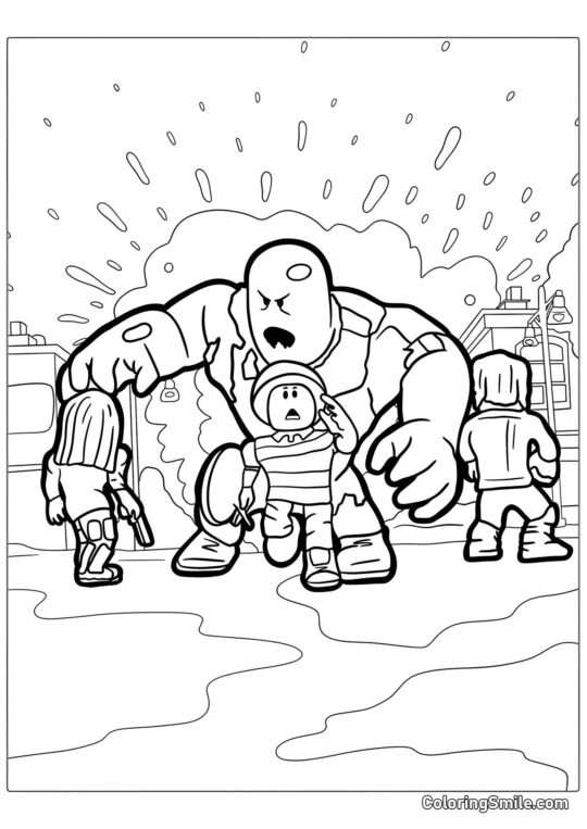 Roblox Тікає від Монстра - Розмальовка