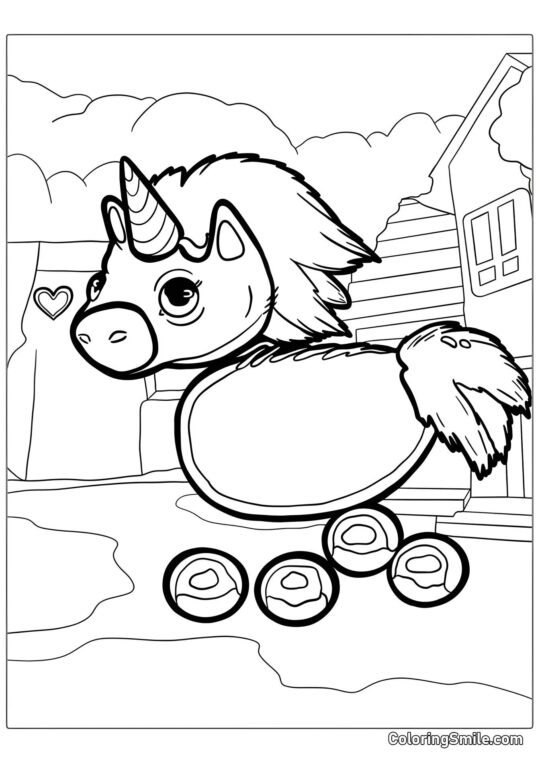 Roblox Милий Єдиноріг - Розмальовка