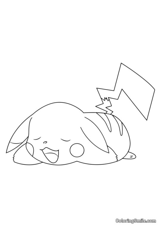 Пікачу спить Пікачу спить - Розмальовка