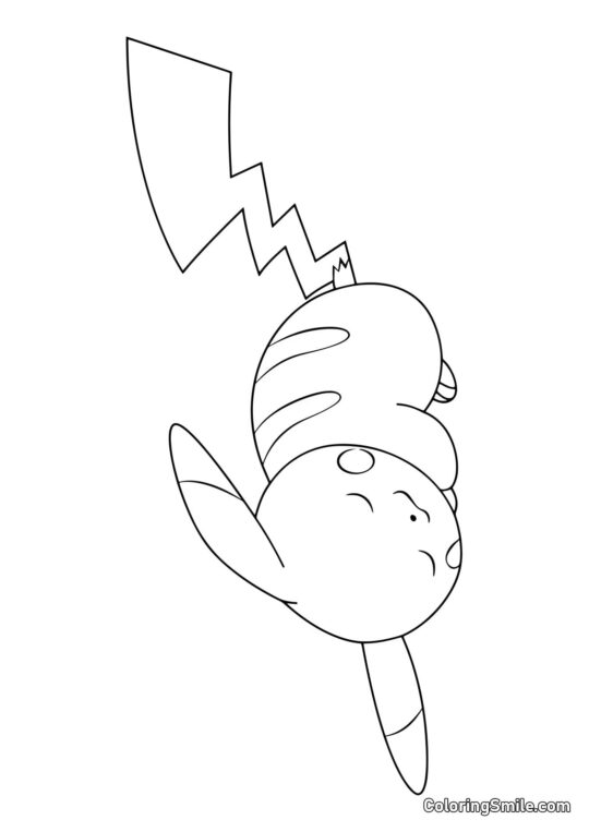 Пікачу солодко спить Пікачу солодко спить - Розмальовка