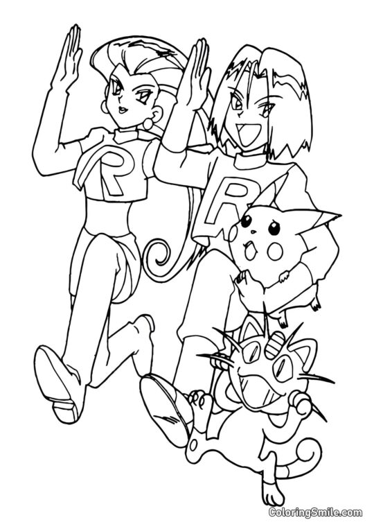 Команда Р зловила Пікачу Команда Р зловила Пікачу - Розмальовка