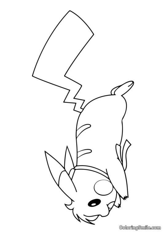 Пікачу біжить на чотирьох лапах Пікачу біжить на чотирьох лапах - Розмальовка