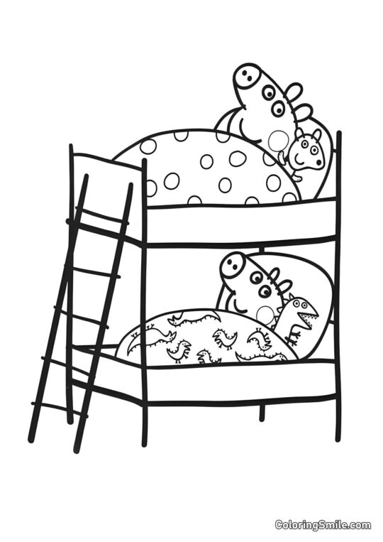 Пеппа і Джордж у Ліжках Пеппа і Джордж у Ліжках - Розмальовка