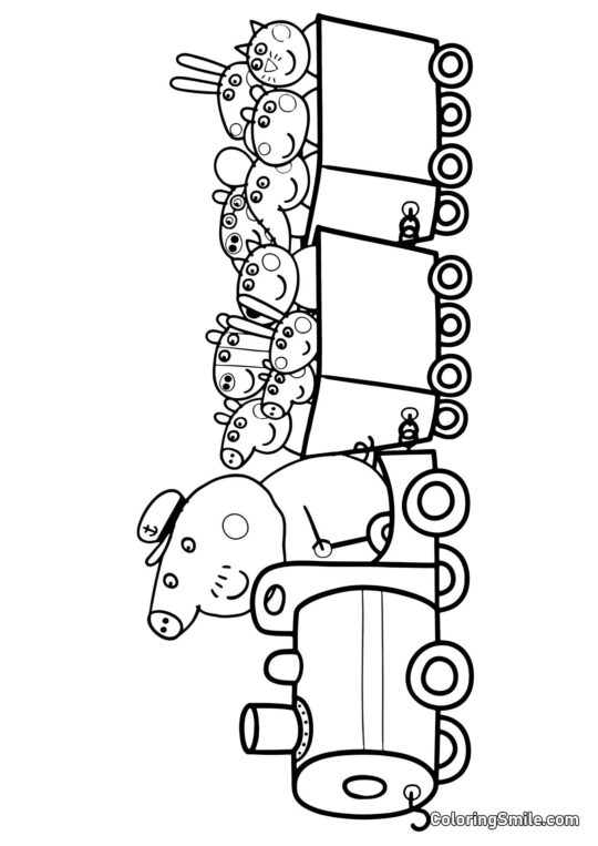 Поїзд Дідуся Свинки Поїзд Дідуся Свинки - Розмальовка