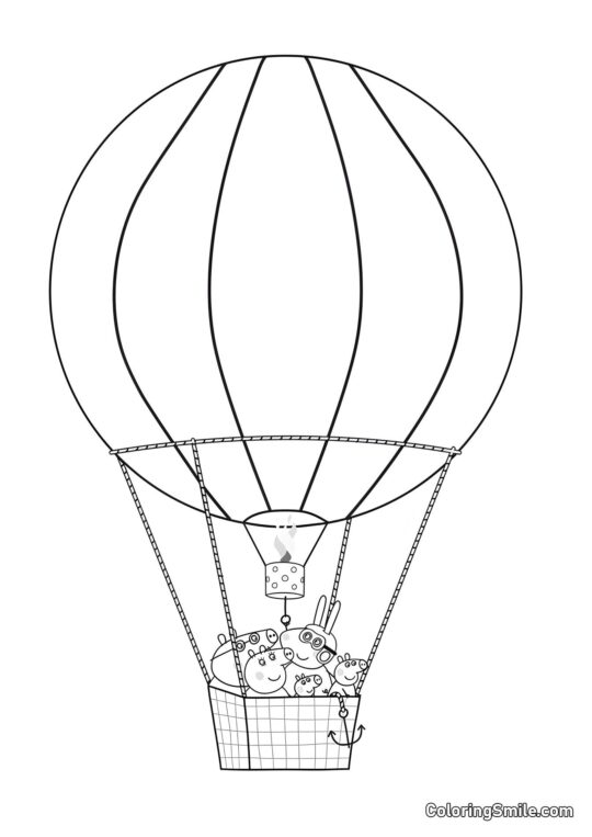 Пеппа в Повітряній Кулі Пеппа в Повітряній Кулі - Розмальовка