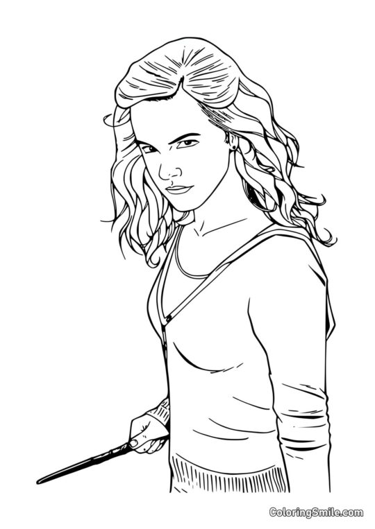 Герміона готується накласти заклинання - Розмальовка