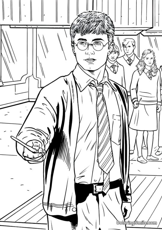 Гаррі захищає друзів - Розмальовка