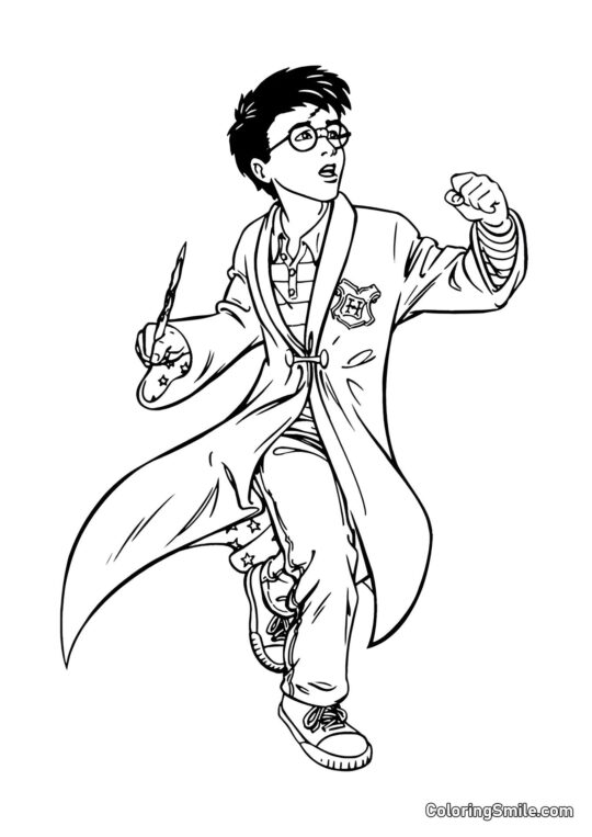 Мультяшний Гаррі йде в бій - Розмальовка