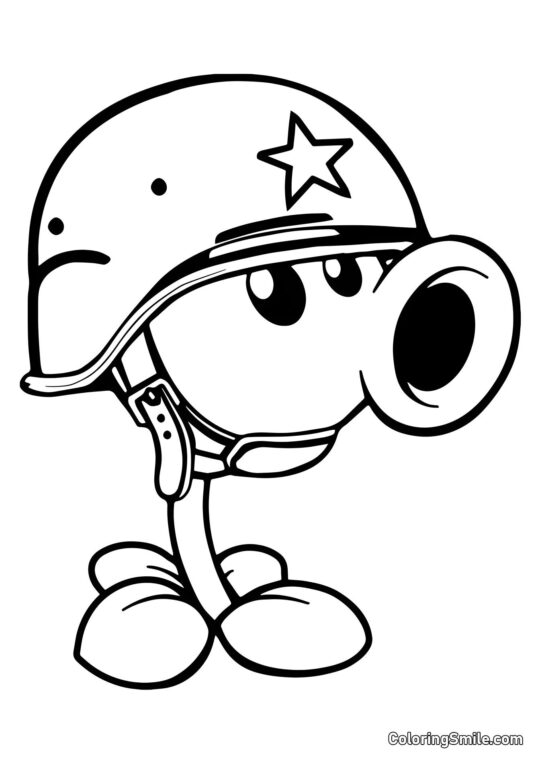 Шоломний горохостріл з Plants vs. Zombies - Розмальовка