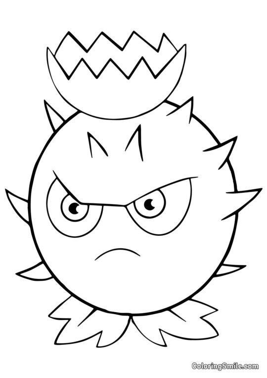 Чертополох з Plants vs. Zombies - Розмальовка