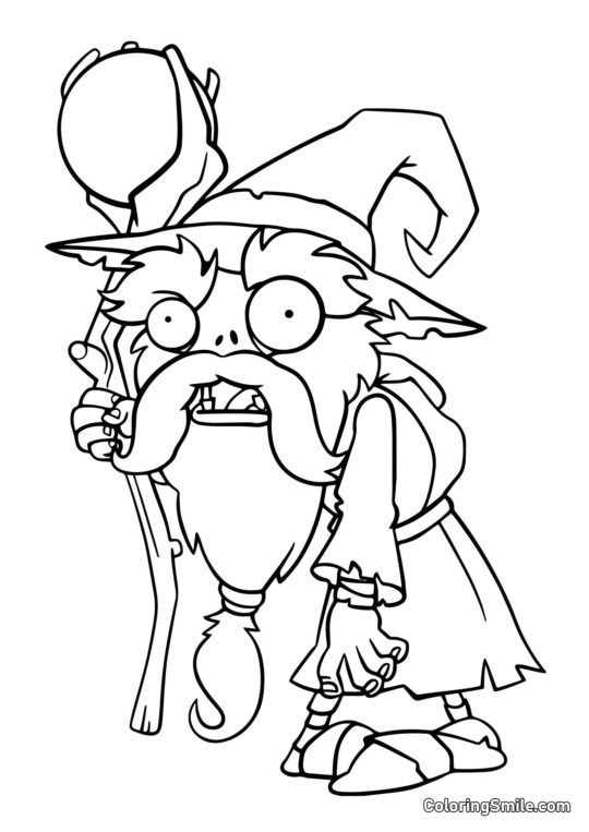 Зомбі-квізар чарівник - Розмальовка